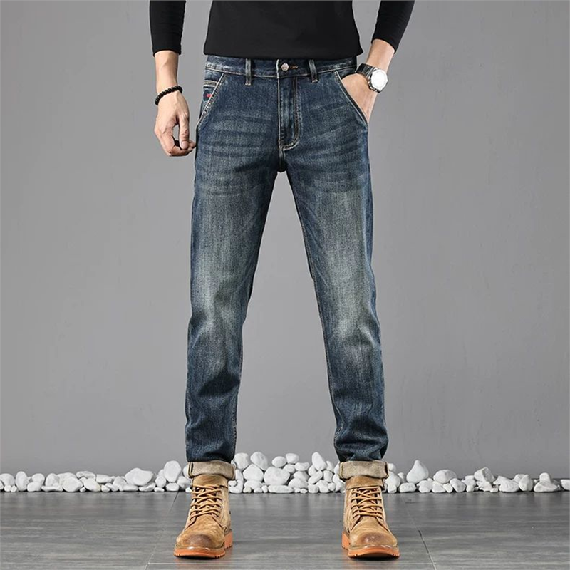 205年男款复古水洗修身牛