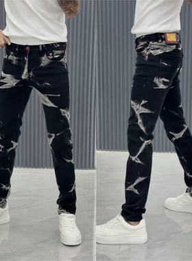 2298秋冬季新品男士欧货牛仔裤高级感精致潮高品质轻奢个性气质帅