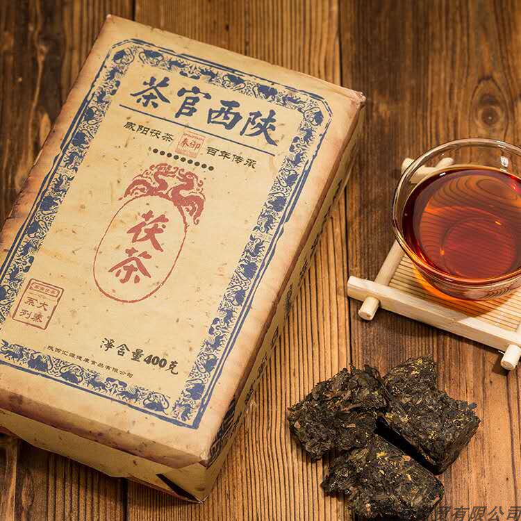 泾阳茯砖茶 陕西官茶 400g秦御黑茶茶叶四年陈料金花茯茶陕西特产
