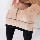 收腹弹力踩脚黑色长棉裤 大码 女高腰外穿打底裤 秋冬加绒加厚鲨鱼裤