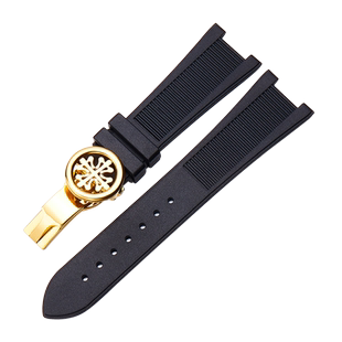 适配百达翡丽橡胶手表带 鹦鹉螺5711 5712G凹口硅胶表带25mm配件