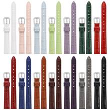 真皮表带女鳄鱼纹牛皮手表链 适配dw天梭铁达时芙丽依波天王10mm