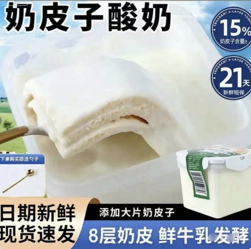 牧少主内蒙古鲜奶皮子酸奶8层奶皮子酸奶plus版1000克