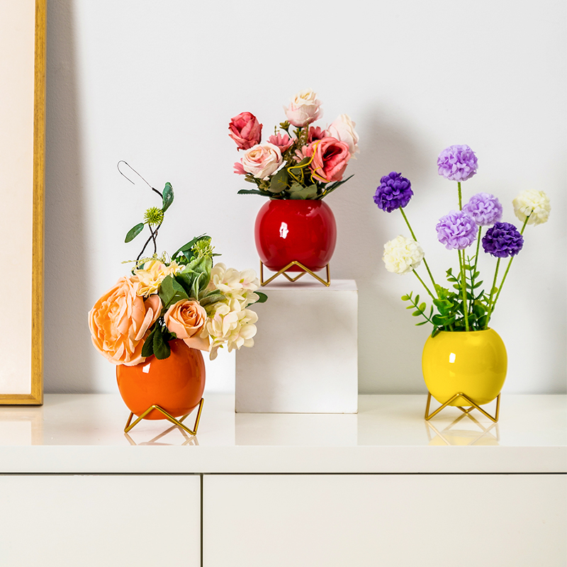 陶瓷花瓶插花仿真花盆栽摆件