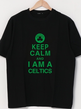 凯尔特人球迷T恤夏季男士篮球迷短袖宽松运动休闲半袖纯棉体恤衫