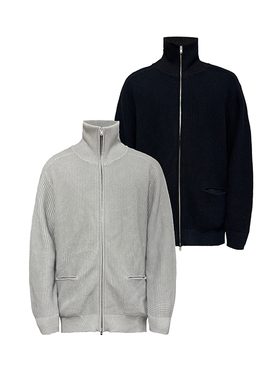 JCAESAR SWEATER 廓形高领拉链毛衣 纯棉高克重毛纱 下摆双插袋