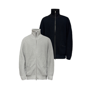 JCAESAR 廓形高领拉链毛衣 纯棉高克重毛纱 下摆双插袋 SWEATER