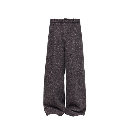 JCAESAR TWEED PANTS 双褶花呢长裤 提花面料厚重硬挺 宽松直筒