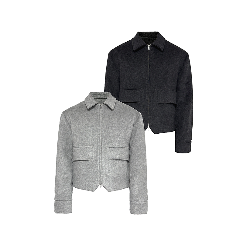 JCAESAR WOOL JACKET半插袋羊毛夹克 羊绒混纺 落肩合体 双色