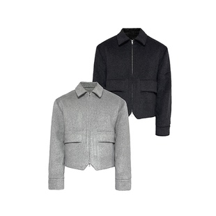 落肩合体 JCAESAR 羊绒混纺 JACKET半插袋羊毛夹克 双色 WOOL