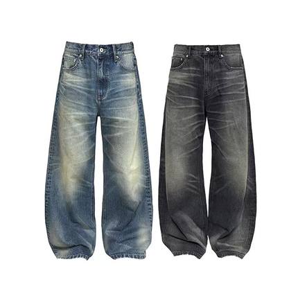 JCAESAR WASHED DENIMS 擦脏猫须水洗牛仔裤 13.5OZ 直筒微弯刀