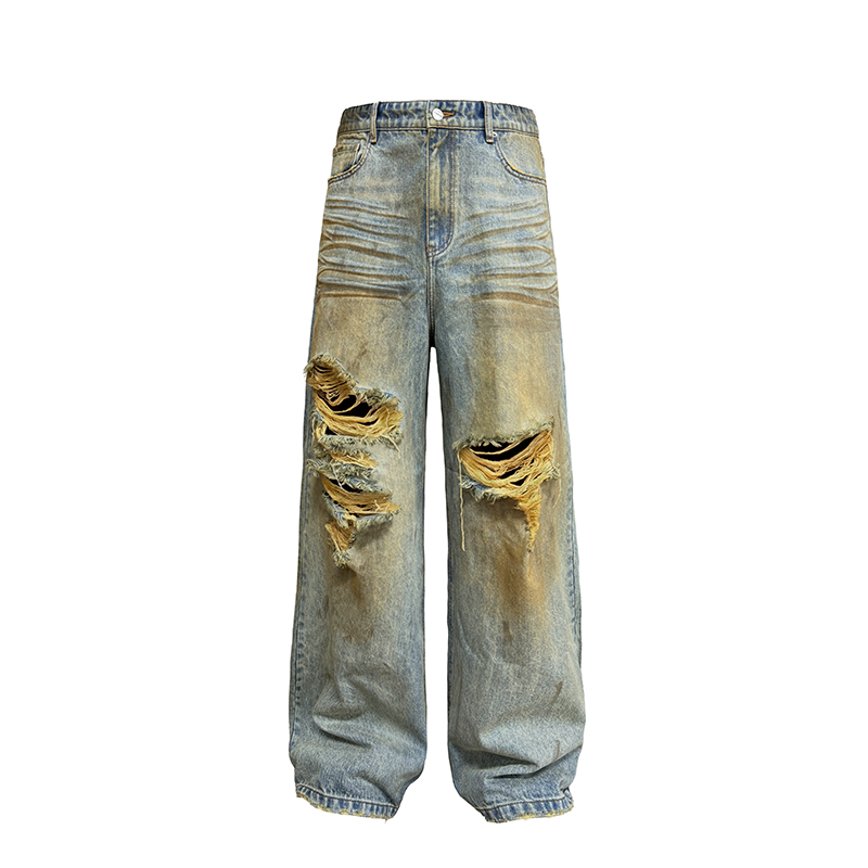 JCAESAR MUD DYEING DESTORYED DENIM 泥