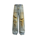 DENIM DESTORYED DYEING JCAESAR 重水洗 MUD 泥染双膝破坏牛仔裤