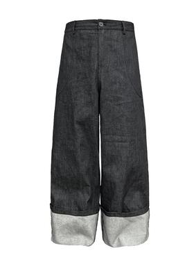 JCAESAR DENIMS 翻边原牛牛仔裤 挺阔 固色预水洗 两侧大弧度设计