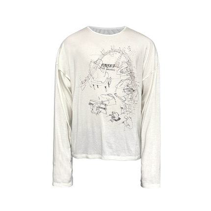 JCAESAR LONG SLEEVES 钢琴曲印花长袖 多美天丝羊毛 合体落肩