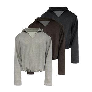JCAESAR V-NECK HOODIE V领花苞卫衣帽衫 慵懒感 亲肤 下摆双抽褶