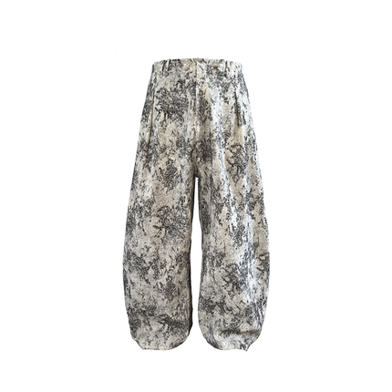 JCAESAR JACQUARD PANTS 低裆白波纹提花长裤 树纹肌理 弯刀阔腿