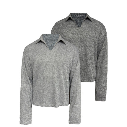 JCAESAR WHEAT SLEEVE 麦穗V领长袖 特殊拼色肌理 亲肤百搭毛衣