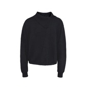 SWEATER 斜领毛衣 高含量毛纱保暖 JCAESAR 不对称裁片设计 黑色