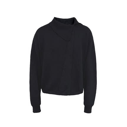 JCAESAR SWEATER 斜领毛衣 高含量毛纱保暖 不对称裁片设计 黑色