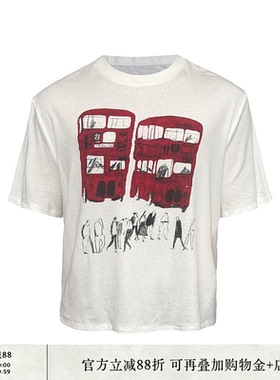 JCAESAR PRINT TEE红色大巴印花短袖t恤 轻薄透气 康丽数码直喷