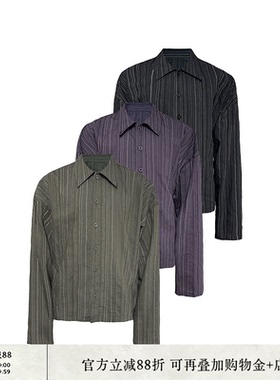 JCAESAR STRIPED SHIRT 条纹落肩衬衫 微皱肌理 树脂纽扣 多色