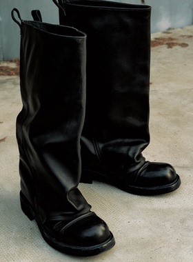 JCAESAR BOOTS褶皱牛皮筒靴 阿根廷牛皮 真皮鞋垫 固特异水洗做旧
