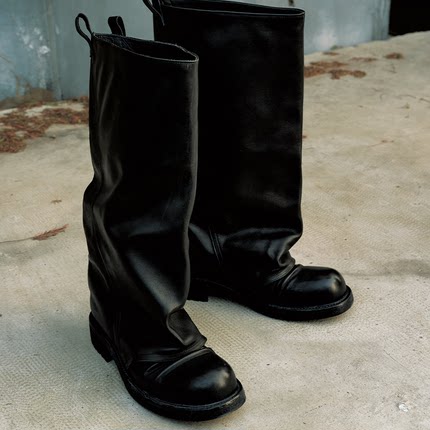 JCAESAR BOOTS褶皱牛皮筒靴 阿根廷牛皮 真皮鞋垫 固特异水洗做旧