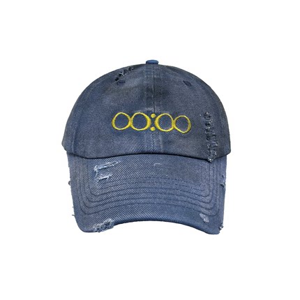 JCAESAR X 00:00 CAP 汽油蓝脏染鸭舌帽 加深长帽檐 水洗喷脏做旧