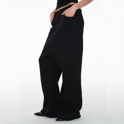 JCAESAR SUIT PANTS 低裆微喇西裤 精纺面料 硬挺休闲感 缝线设计