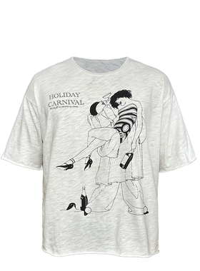 JCAESAR HOLIDAY TEE假日狂欢短袖 竹节棉 袖口下摆卷边 宽短廓型