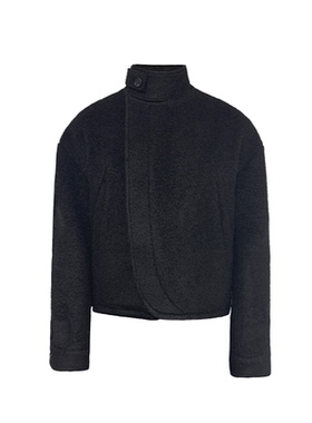 JCAESAR JACKET 羊毛扣袢夹克 卷毛肌理 弧型门襟暗扣开合 短宽