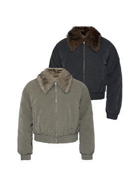 JCAESAR DOWN JACKET 做旧毛领羽绒短夹克 褪色质感皮 90白鸭绒