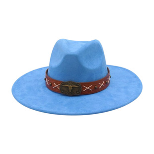 小众民族风防晒这样旅游拍摄大檐帽新款高级感男女款平檐礼帽简约