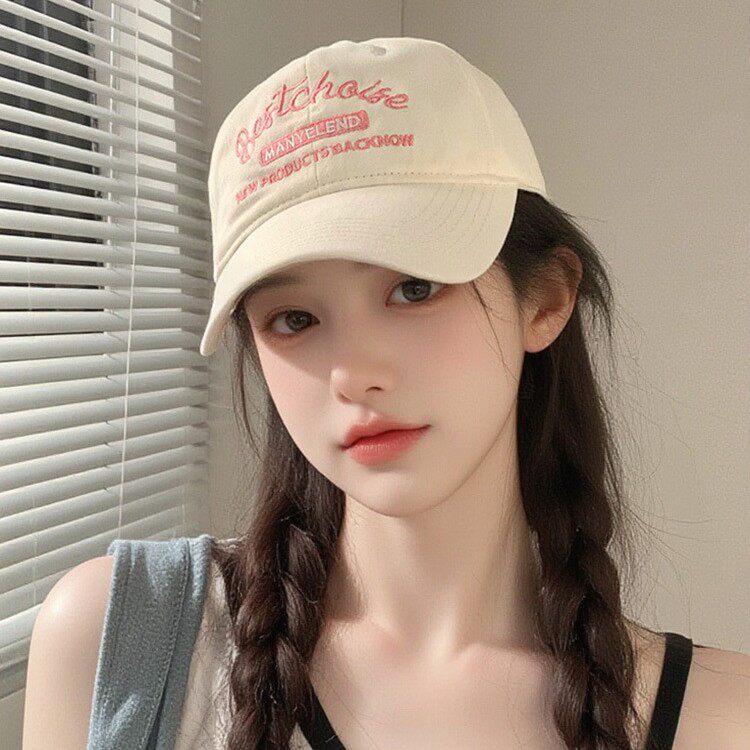 2025美式复古百搭软顶帽子女款夏季时尚刺绣棒球帽显脸小鸭舌帽男