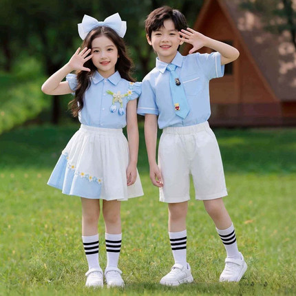 六一儿童节合唱演出服幼儿园表演服小学生英伦毕业照班服夏季园服