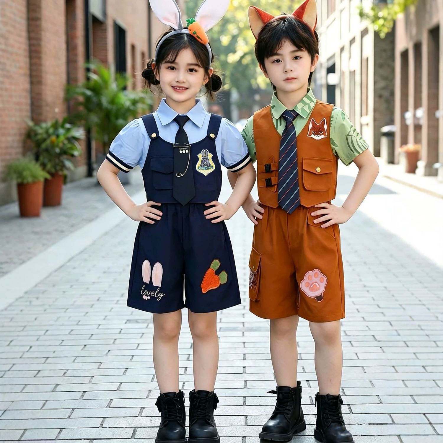 疯狂动物城尼克朱迪儿童cosplay
