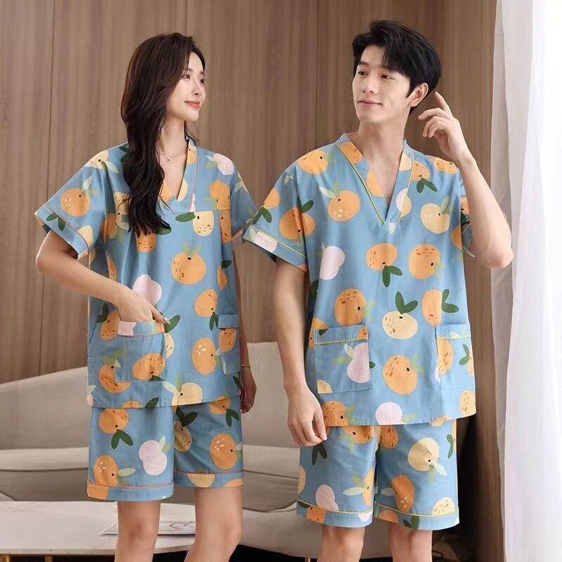 新款纯棉汗蒸服女胸部双层家居男洗浴中心浴服桑拿服情侣套装