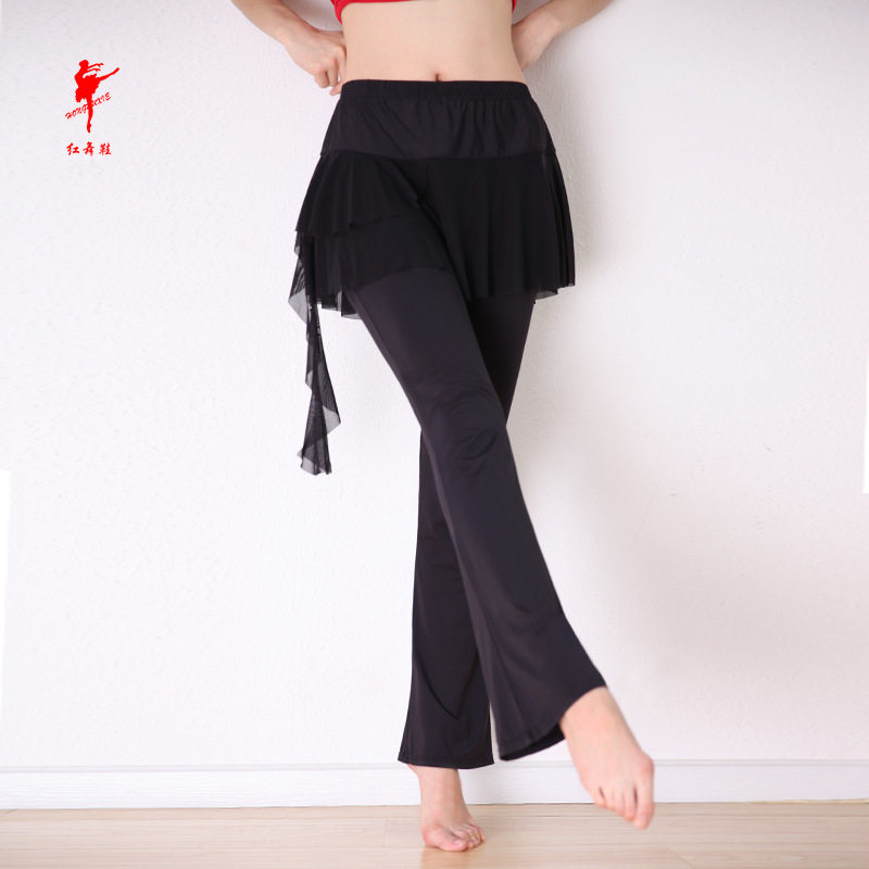 红舞鞋新品拉丁舞女成人儿童舞蹈交际舞服练功广场舞裙裤瑜伽健身