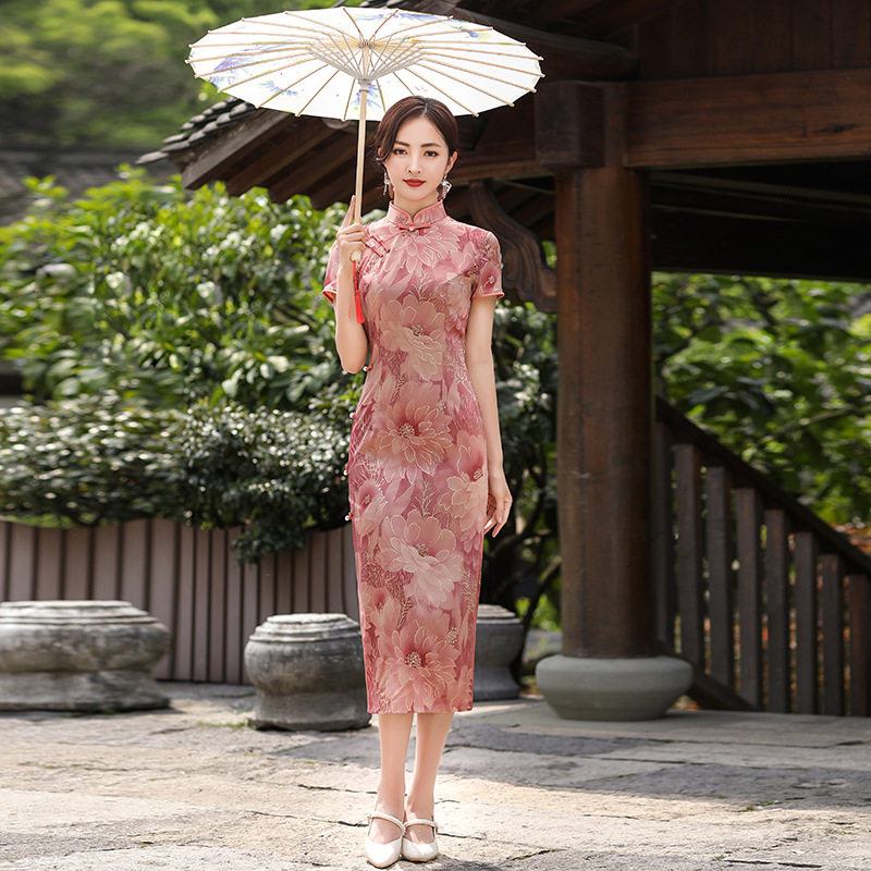 旗袍2026年新款夏装中年改良妈妈优雅女上海中国风日常平时连衣裙