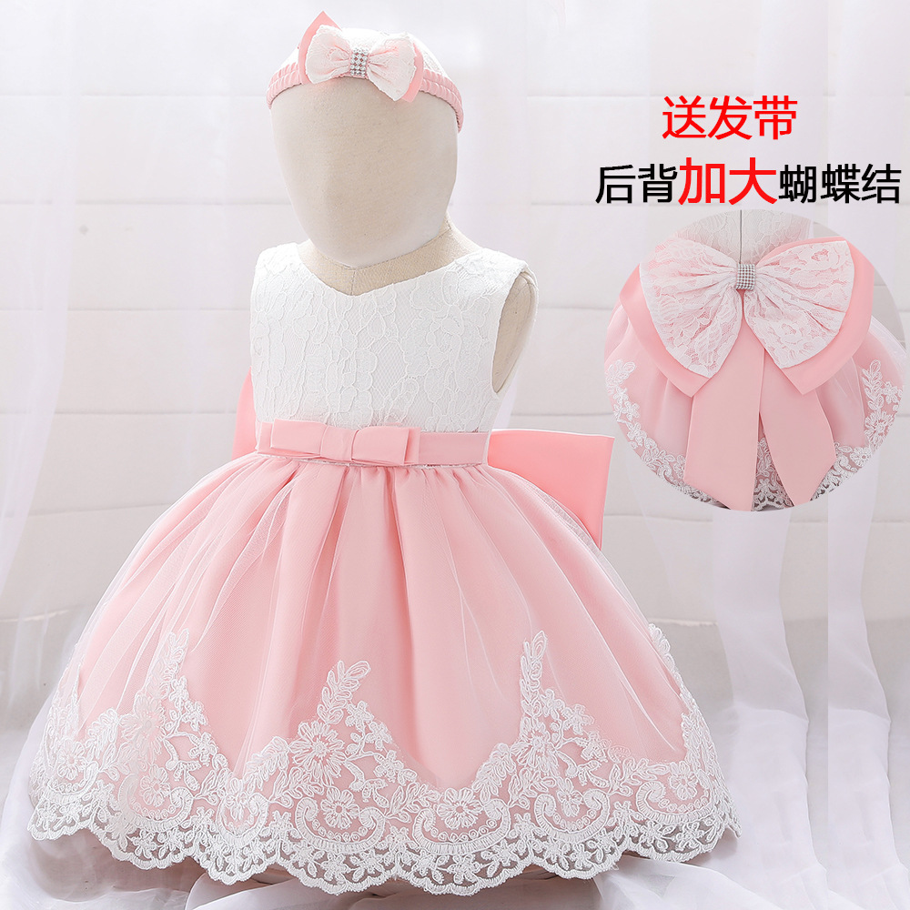 大蝴蝶结蕾丝婚纱摄影服装公主裙