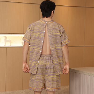新款汗蒸服女艾灸背开大码男桑拿服足疗洗浴按摩浴衣家居睡衣套装
