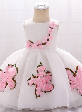 婴儿花童婚纱礼服满月公主裙