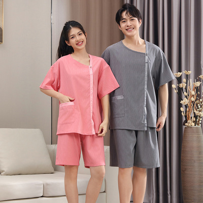 新款情侣汗蒸服女艾灸服桑拿服男士按摩足浴服酒店浴衣理疗服