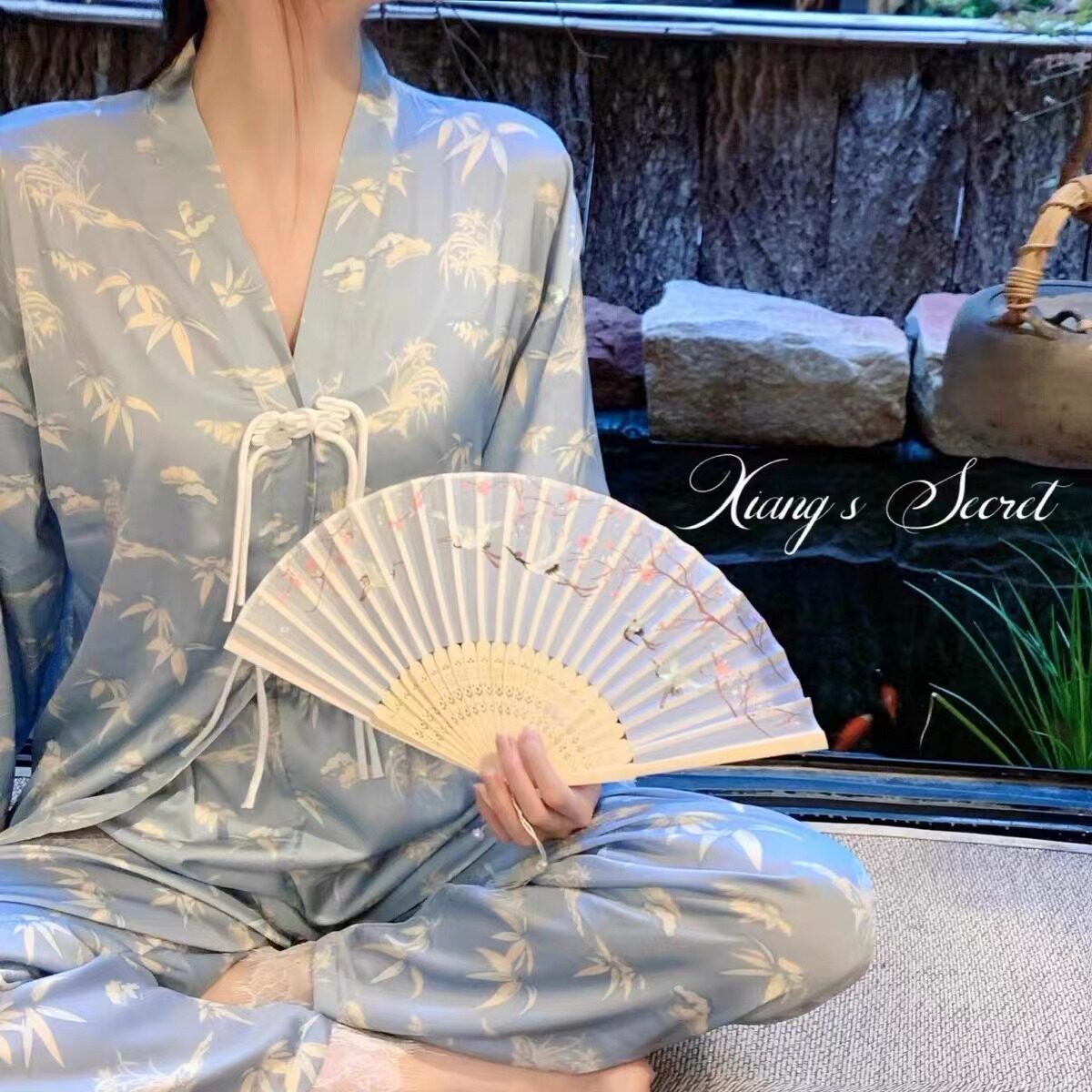 2026春季新款国风新中式睡衣女竹林挽风仙女风女士家居服套装外贸