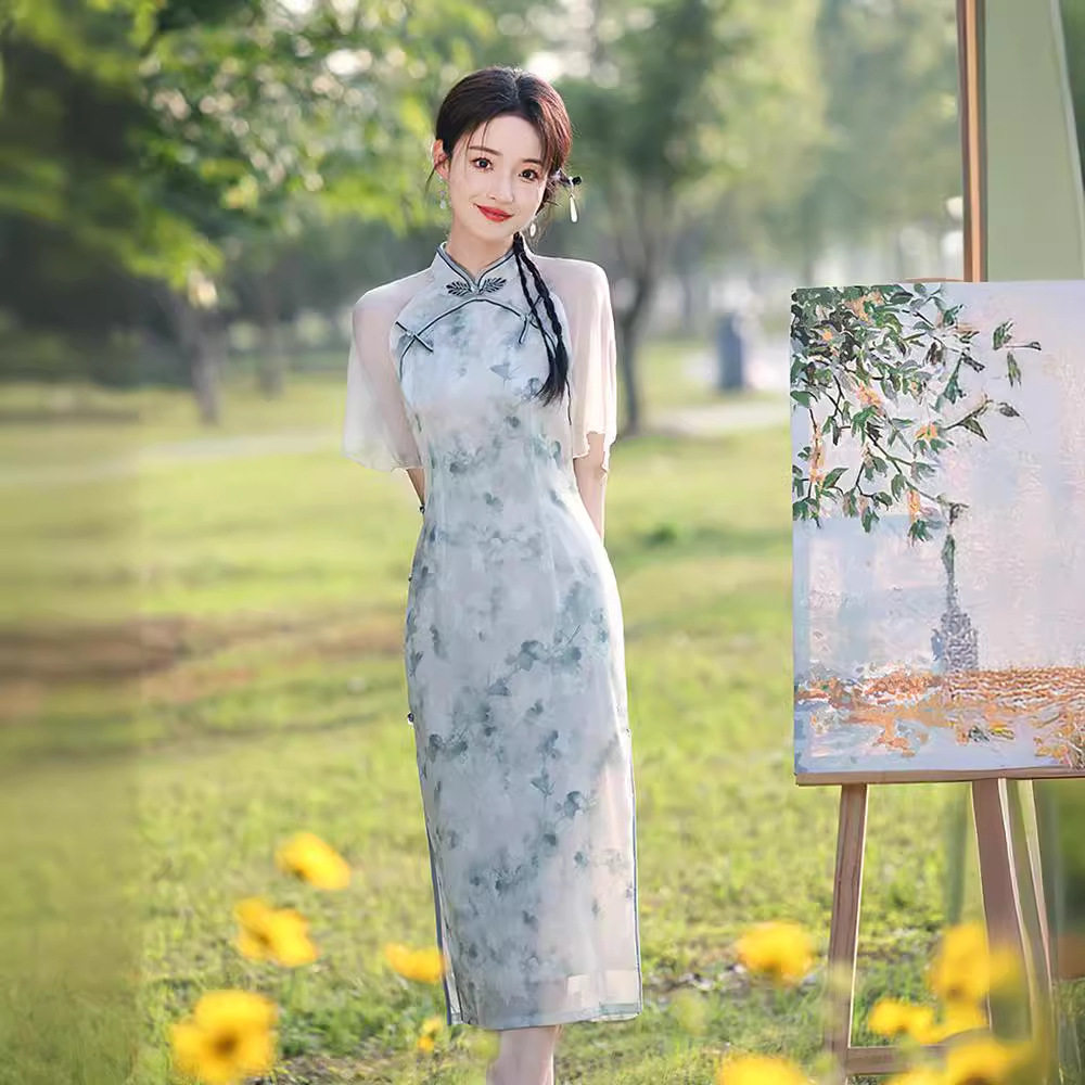2026年春夏新款年轻款气质改良旗袍优雅小清新连衣裙日常可穿礼服