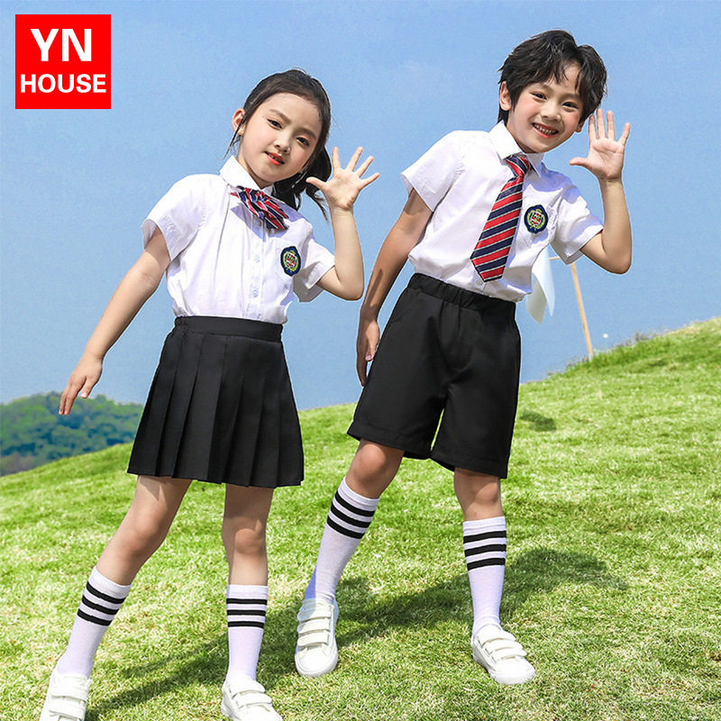 儿童新款幼儿园校服毕业照六一合唱表演出服小学生班服背带裙套装