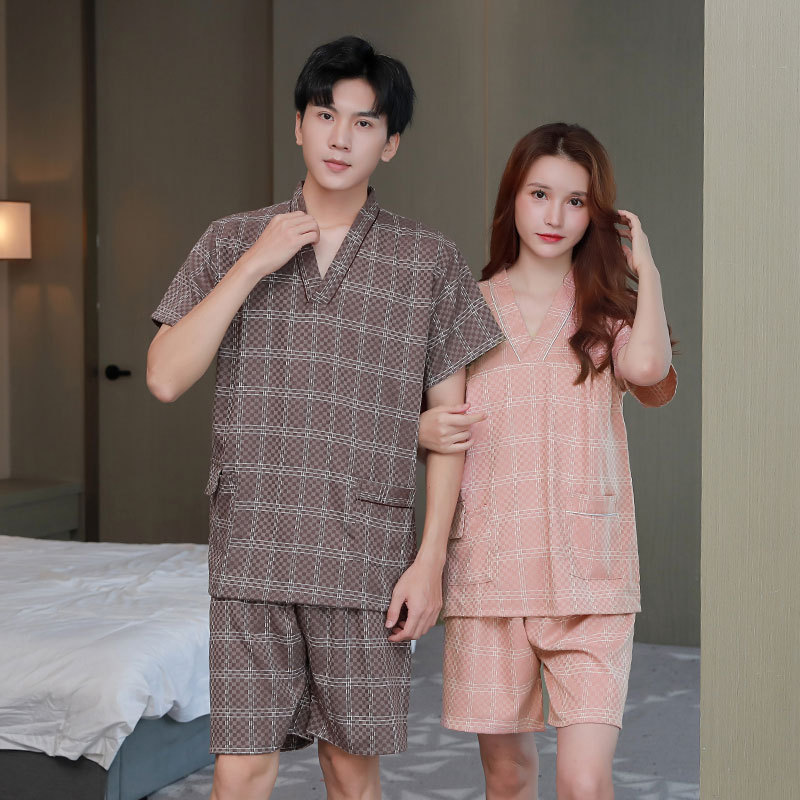 汗蒸服女款棉布套装情侣加肥大码棉桑拿服男按摩浴服汉蒸衣服酒店