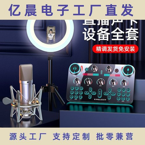热销v20直播设备全套装电脑声卡唱歌专用录音话筒K歌麦克风