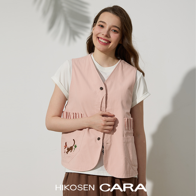 卡拉猫刺绣猫猫两面可穿马甲